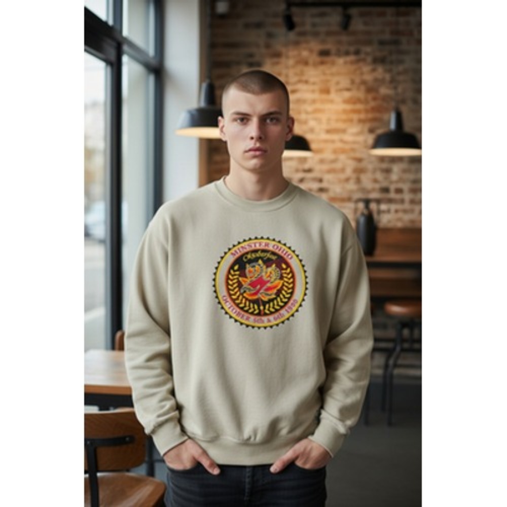 Vintage Discus Sweatshirt Mens Medium Minster Ohio Oktoberfest 1996 Beer Graphic